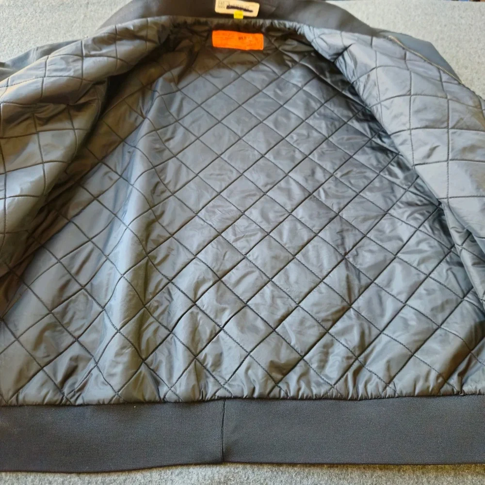 Red Kap Bomber Mechanic Jacket Mens 5XL-RG Black Quilted Full Zip Workwear EUC
